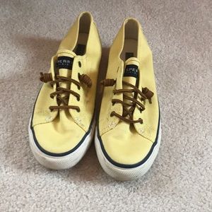 Yellow Women Sperry Boat Shoes 8.5
